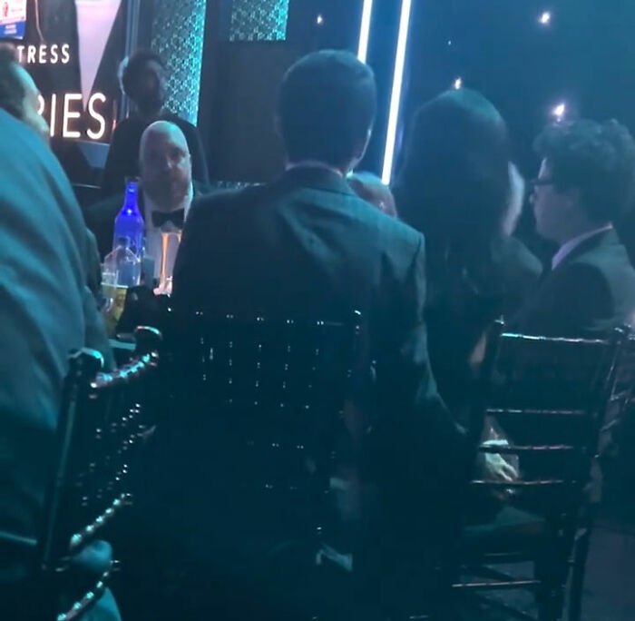 Timothée Chalamet at Critics Choice Awards, standing up using Kylie's BBL, captured in viral video moment.
