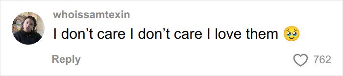 TikTok user whoissamtexin expressing strong admiration in a viral comment about Timothée Chalamet using Kylie's BBL.