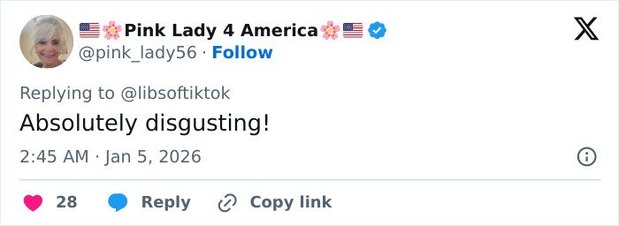 Tweet by user Pink Lady 4 America expressing outrage over a Planet Fitness bathroom incident linked to transphobic locker room policies.