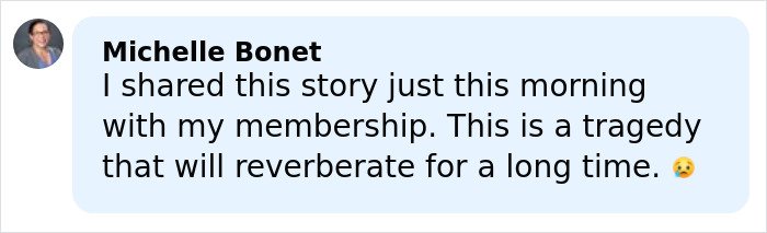 Social comment bubble from Michelle Bonet on tragedy related to Rob Reiner wife Michele email