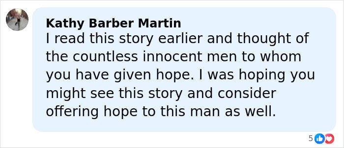 Facebook comment bubble about email to Rob Reiner’s wife Michele with profile photo and reaction icons