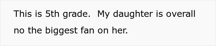 Screenshot of a note about 5th grade and a reluctant child, daughter attend birthday