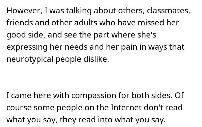 Article screenshot showing text excerpt about a parent wonders about making daughter attend birthday, expressing compassion