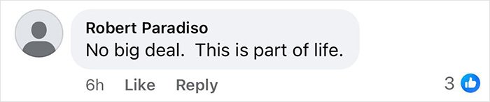 Screenshot of Facebook comment reading No big deal. This is part of life under post about gay couple