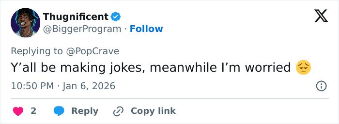 Reply tweet about Wicked set photo reading y'all be making jokes meanwhile I'm worried with sad emoji