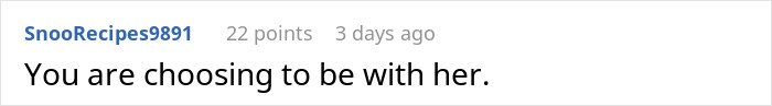 Reddit comment screenshot reading You are choosing to be with her, on a thread about man feels like his GF's ATM