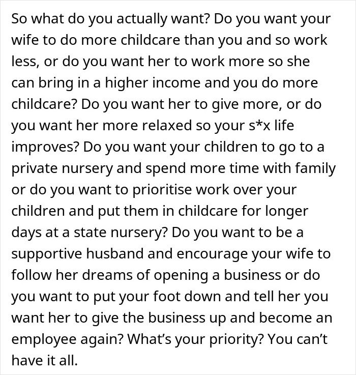 Man feels like girlfriend's ATM screenshot of advice post about quitting job, marriage for security, and childcare choices