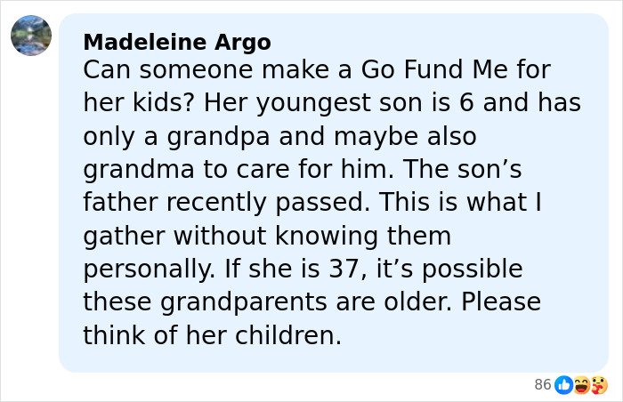 Comment from Madeleine Argo about a mom of a 6-year-old slain by ICE, mentioning family support and children&rsquo;s care needs.