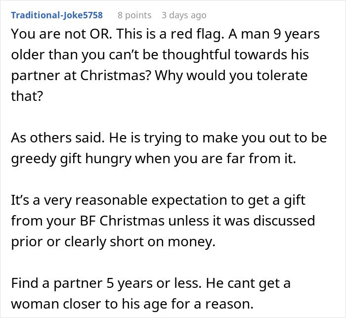 Man fails to buy Christmas presents for girlfriend and claims the holiday just sneaked up on him in relationship debate.