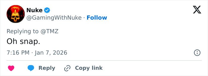 Screenshot of a tweet reacting to Nick Reiner’s family breaking their silence after his lawyer quits the case.
