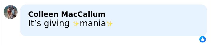 Comment from user Colleen MacCallum saying It’s giving ✨mania✨ in a social media post amid Amy Schumer bikini photos backlash.