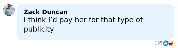 Comment from Zack Duncan about publicity, displayed in a social media style message box with reaction emojis.