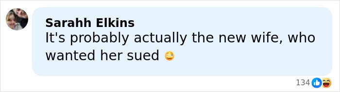 Screenshot of a social media comment about a former NFL star’s ex-wife responding after lawsuit over invasive manhood size remarks.