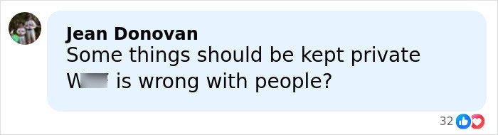Text message from Jean Donovan expressing concern about privacy and invasive comments related to former NFL star's manhood.
