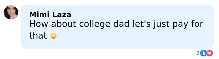Social media comment discussing Dax Shepard's talk with his 11-year-old daughter about freezing her eggs.