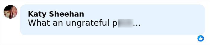 Screenshot of a Facebook comment by Katy Sheehan reacting to the Brooklyn Beckham family feud legal letter.