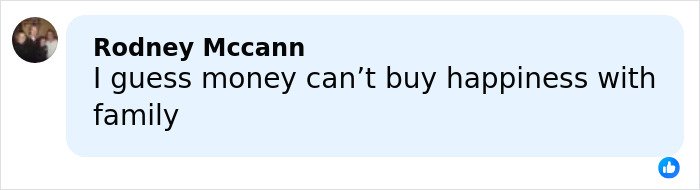 Comment from Rodney Mccann reacting to Brooklyn Beckham legal letter amid family feud on social media platform.