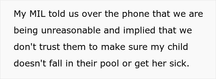 Alt text: In-laws refuse to take grandchild safety seriously, leading to being banned from babysitting by concerned parents.