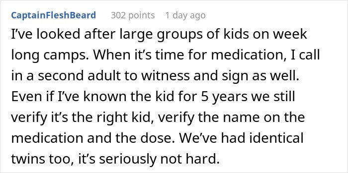 Parent refuses to make twins less similar as school struggles to distinguish identical twins for medication safety.