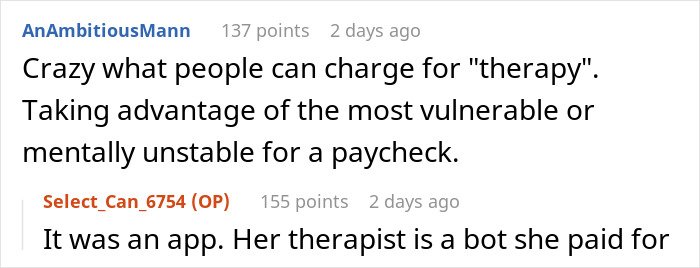 Screenshot of an online conversation discussing a fiancée’s obsession with her bully and stalking behavior ruining relationships.
