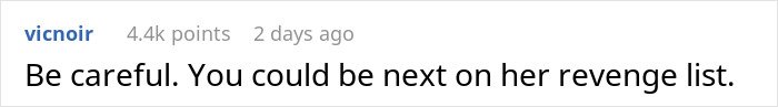 Screenshot of an online comment warning about the fiancée’s obsession with her bully and its impact on relationships.
