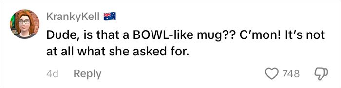 Social media comment debating a fiancé’s mug gift sparking a huge relationship debate online.