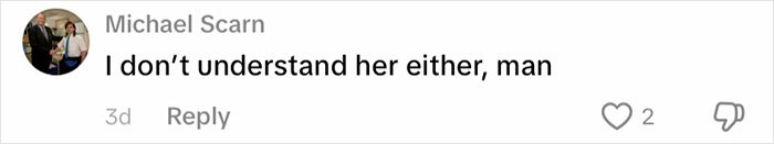 Comment on social media saying I don’t understand her either, highlighting relationship debate online.