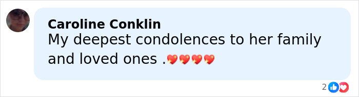 Comment by Caroline Conklin expressing condolences to Renee Good’s wife and family over fatal ICE incident.