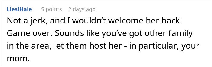 Screenshot of a Reddit comment discussing a woman involved in stealing a 5-year-old niece’s skirt and lying about it.