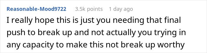Screenshot of an online comment expressing hope about a difficult breakup related to internet trolling and victim impact.