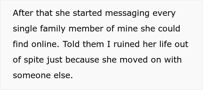 Text excerpt discussing an unemployed woman who cheats on her boyfriend and asks her ex to fund her life.