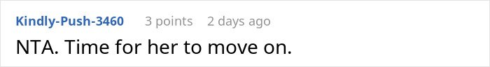 Comment section showing user Kindly-Push-3460 stating