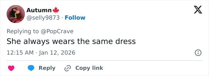 Tweet from Autumn criticizing Elle Fanning’s Golden Globes look, sparking divided fan reactions about Electric Head style.