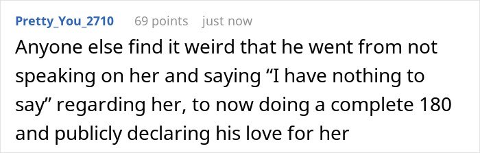 User comment discussing Timothée Chalamet's change in behavior toward Kylie Jenner amid Golden Globes snub.