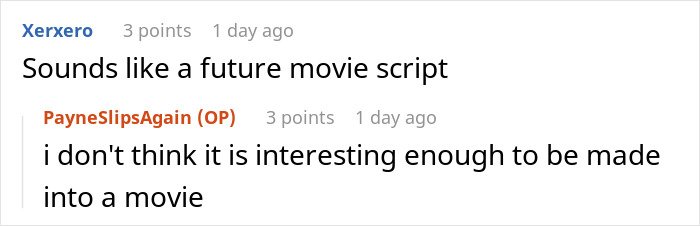 Screenshot of a Reddit conversation about a guy added to a random family group chat and his emotional investment.