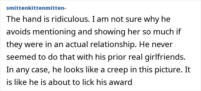 Screenshot of a user comment discussing Timothée Chalamet’s behavior and the controversy with Kylie Jenner.