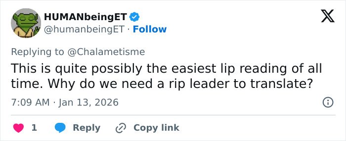 Tweet discussing lip reader revealing Leonardo DiCaprio’s viral sassy Golden Globes exchange sparking theories.