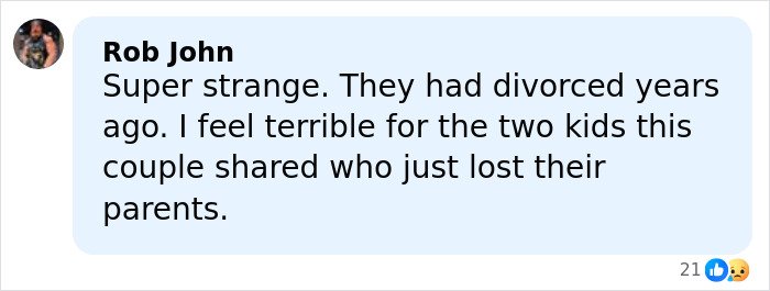 Screenshot of a Facebook comment by Rob John expressing sorrow over the Ohio dentist and wife homicide case.