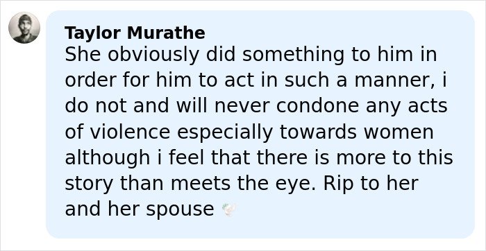 Screenshot of a social media comment discussing the twisted homicide of Ohio dentist and wife, with motive suggested.