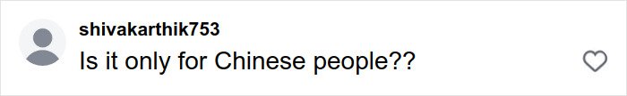 Comment box with the text Is it only for Chinese people and a generic profile icon, related to a discussion on fat prison conditions.