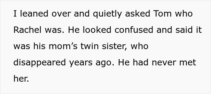 Text excerpt showing a woman discovering she’s engaged to her first cousin during a shocking family Christmas.