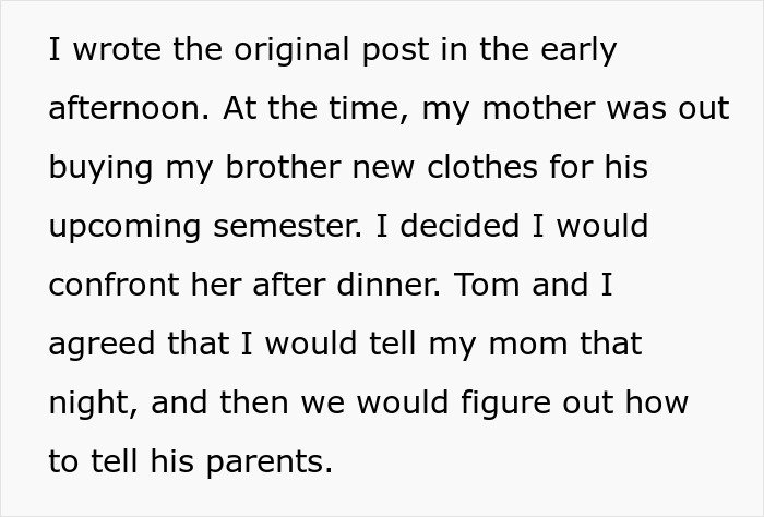 Text excerpt describing a woman preparing to confront her mother about discovering she’s engaged to her first cousin.