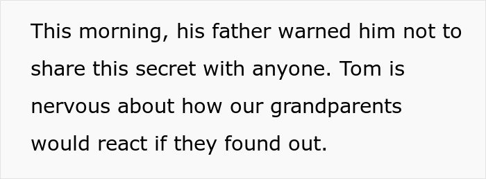 Text excerpt from a family conversation revealing a woman discovers she’s engaged to her first cousin.
