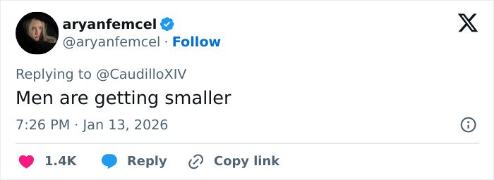 Screenshot of a tweet mentioning women are getting bigger, related to Elle Fanning height at Golden Globes discussion.