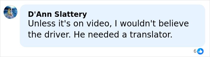 Comment on social media post expressing doubt about a violent crime arrest involving Kiefer Sutherland, mentioning need for a translator.