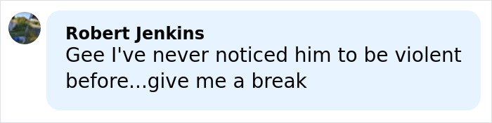 Comment on social media discussing Kiefer Sutherland, referencing arrest and violent crime allegations in Hollywood.