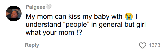 Social media comment about a woman’s gentle reminder for grandma to not kiss her baby going viral with millions of views.
