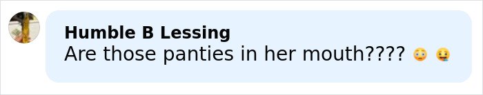 Comment box with user Humble B Lessing asking if there are panties in someone's mouth, relating to Sydney Sweeney plays an adult star discussion.