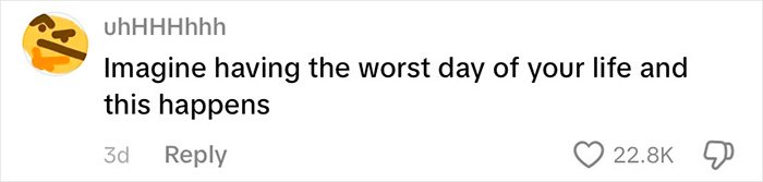 Screenshot of a social media comment reacting to a viral passenger whose underwear appeared one by one at baggage claim.