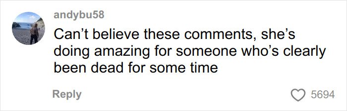 Comment from user andybu58 expressing disbelief at negative remarks about Kelly Osbourne's health in recent video.